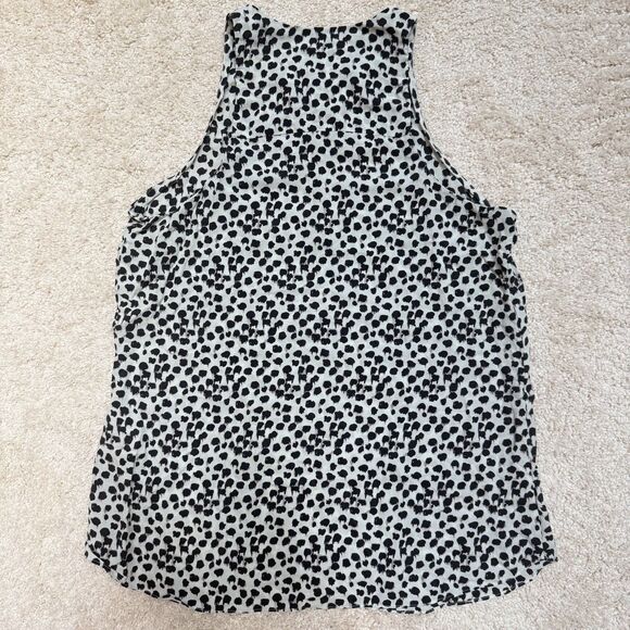 NWOT A.L.C. Animal Print White Black One Button Front Sleeveless Silk Top Sz XS - Picture 8 of 12